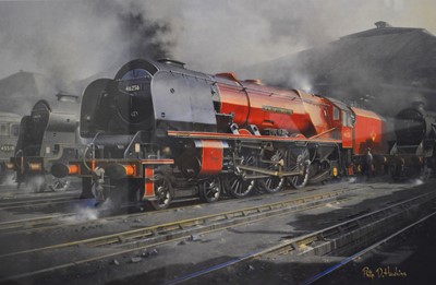 Lot 166 - Railway related prints, seven with signed prints by Philip D Hawkins