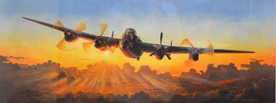 Lot 394 - Aircraft prints, three all of Lancaster planes including Adrian Rigby