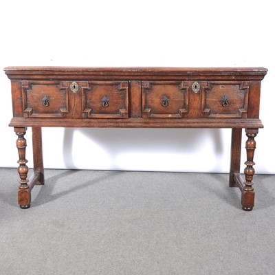 Lot 510 - Oak dresser base of small proportions, in the Georgian style