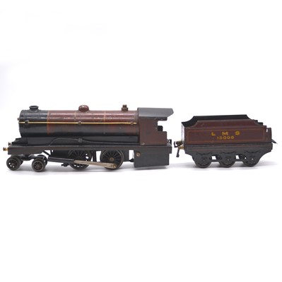 Lot 65 - Bowman O gauge model railway live steam locomotive and tender, LMS 4-4-0, no.13000