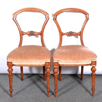 Lot 379 - Pair of Victorian walnut chairs