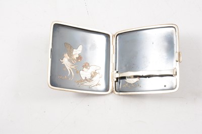Lot 23 - Alfred Dunhill, white metal, niello and inlaid cigarette case