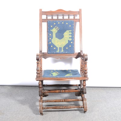 Lot 175 - American beech rocking chair