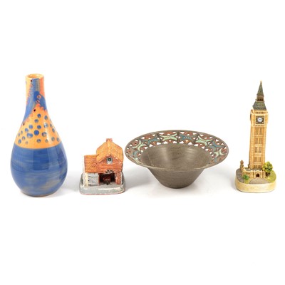 Lot 60 - Lilliput Lane cottages and Big Ben, Poole Pottery, Wedgwood and other decorative ceramics.