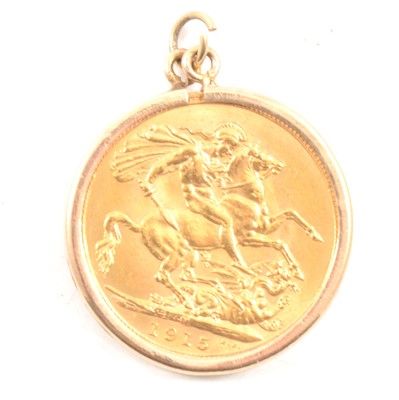 Lot 113 - A Gold Full Sovereign pendant.