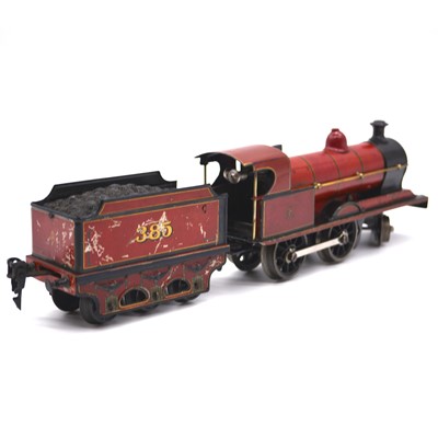 Lot 12 - Marklin O gauge model railway clock-work locomotive with tender, MR 4-4-0, no.385