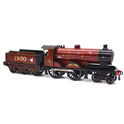 Lot 149 - Bassett-Lowke O gauge model railway clock-work locomotive and tender, 4-4-0 'Duke of York'