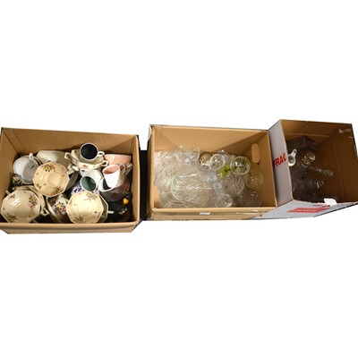 Lot 93 - Three boxes of assorted glass and ceramics