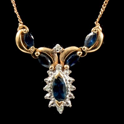 Lot 360 - A sapphire and diamond necklace.