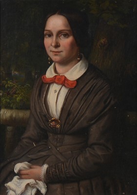 Lot 273 - Continental School, 19th century, Portrait of a lady