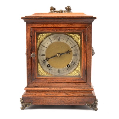 Lot 120 - Victorian oak bracket clock