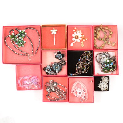 Lot 332 - Butler & Wilson - a collection of crystal and bead jewellery, various boxes,  Circa  2010-2011.