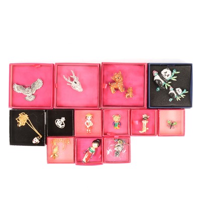 Lot 337 - Butler & Wilson - fifteen various pieces of crystal jewellery, pink and black boxes Circa  1990’s 2000’s.