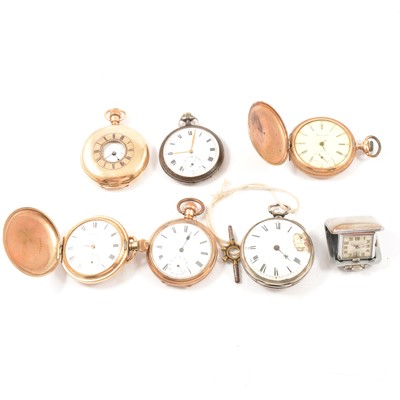 Lot 282 - Geo. Bennett of Stoney Stratford pocket watch and six others.