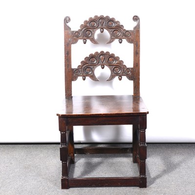 Lot 129 - Victorian joined oak hall chair