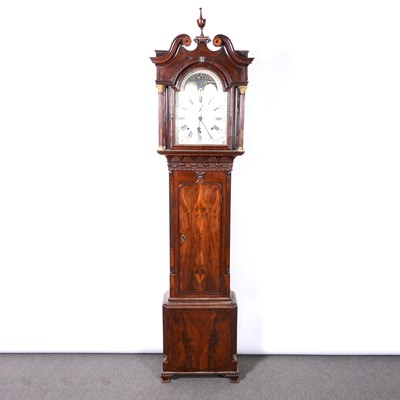 Lot 369 - George III mahogany musical longcase clock, Isaac Sharratt, Burslem