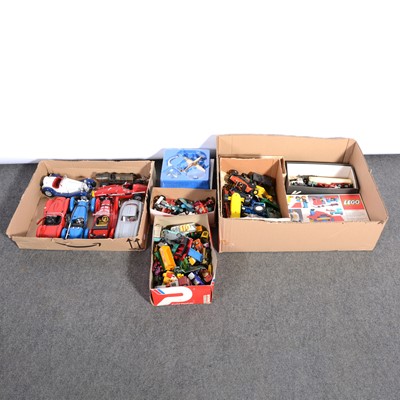 Lot 190 - Loose playworn die-cast models and vehicles, including makers Dinky, Corgi, Spot-on