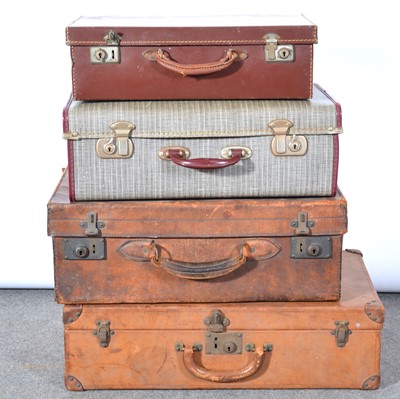 Lot 609 - A selection of travel trunks and cases, some leather.