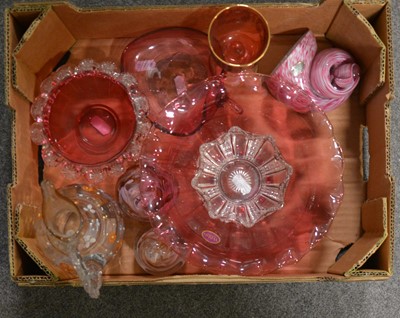 Lot 61 - Webb Continental, cranberry, Wedgwood and Caithness glasswares.