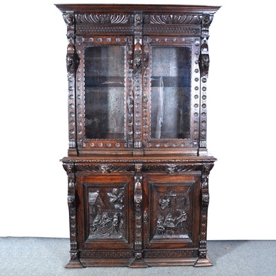 Lot 551 - Victorian carved oak bookcase