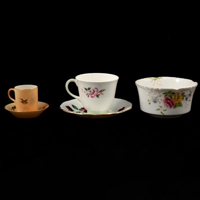 Lot 94 - Granger & Co., Worcester, coffee can and saucer, Royal Worcester cabinet cups and saucers and other teawares.