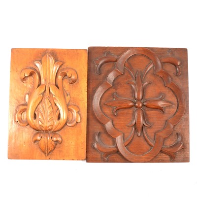 Lot 163 - Two carved wooden plaques