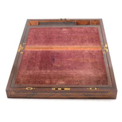 Lot 152 - Regency rosewood writing box, oblong shape,...