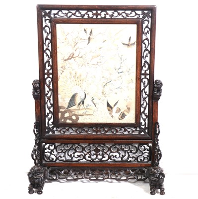 Lot 161 - Chinese carved hardwood table screen