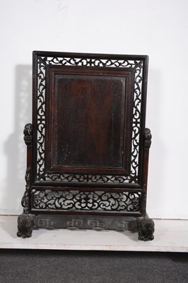 Lot 161 - Chinese carved hardwood table screen