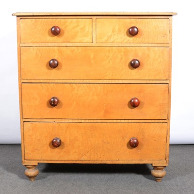 Lot 481 - Victorian painted pine chest of drawers, maple effect