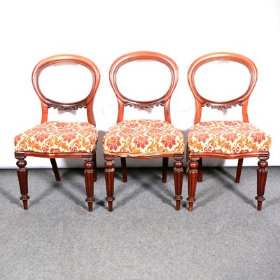 Lot 464 - Set of three Victorian mahogany balloon back dining chairs