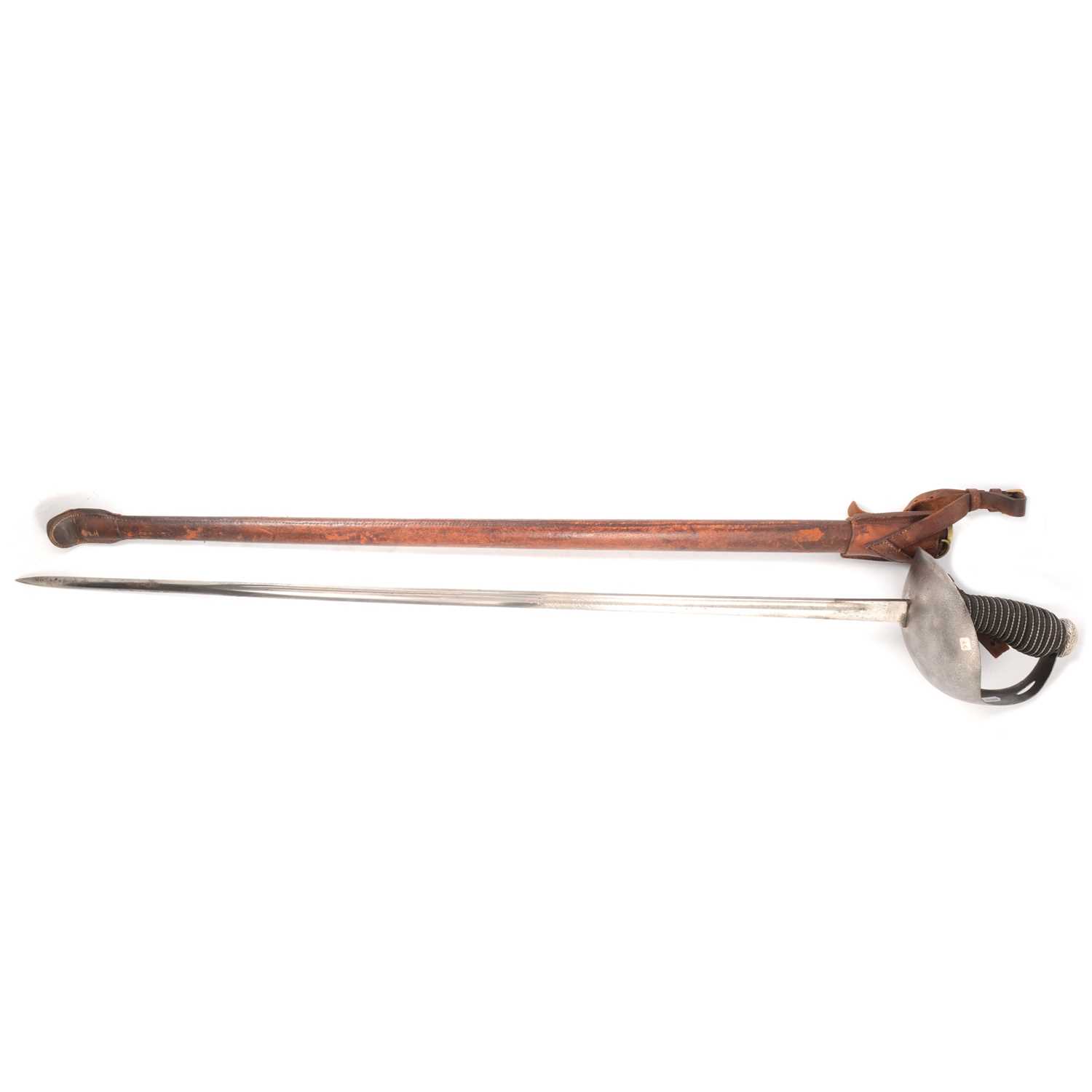 Lot 112 - Cavalry officer's sword, 1912 pattern, in leather scabbard