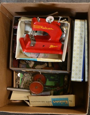 Lot 137 - Vulcan Minor toy sewing machine and Meccano