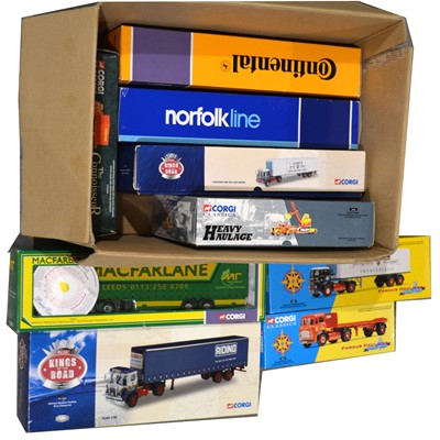 Lot 254 - Nine Corgi die-cast truck model trucks, all boxed.