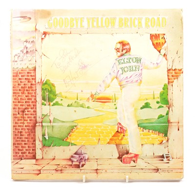 Lot 407 - Elton John, Goodbye Yellow Brick Road, signed album