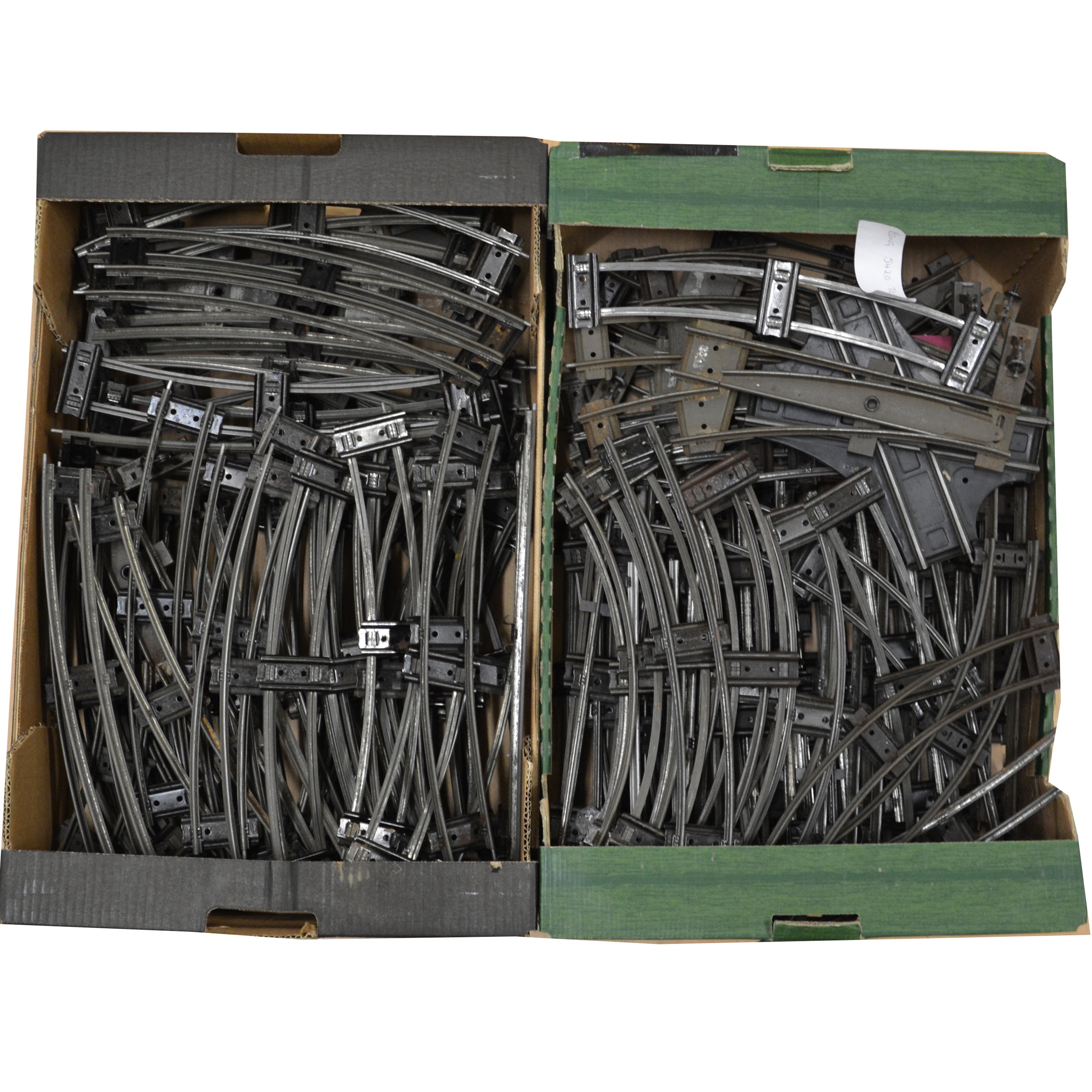 Lot 92 Two boxes of O gauge model railway track,