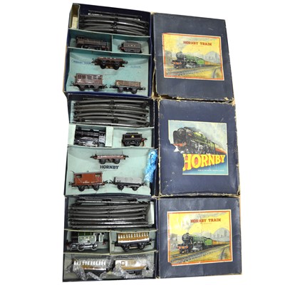 Lot 114 - Three Hornby O gauge model railway set, including no.50 Good set etc.