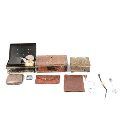 Lot 448 - Collection of coins, silver cigarette case, gold-plated pocket watch