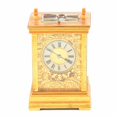 Lot 84 - Brass carriage clock by E Maurice & Co.