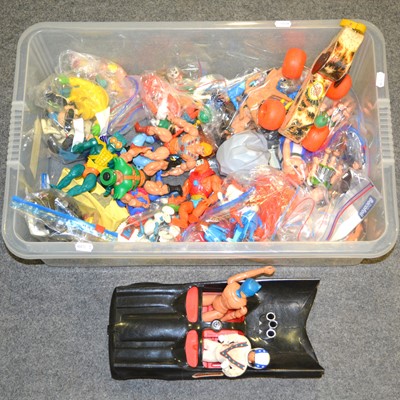 Lot 31 - One tub of 1980s action figures and other plastic toys including He-man