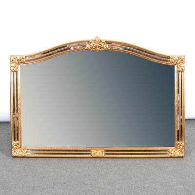 Lot 477 - Modern gilt framed overmantle mirror