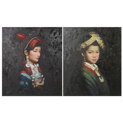 Lot 321 - East Asian, Women in traditional costume