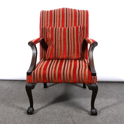 Lot 501 - Stained hardwood library chair