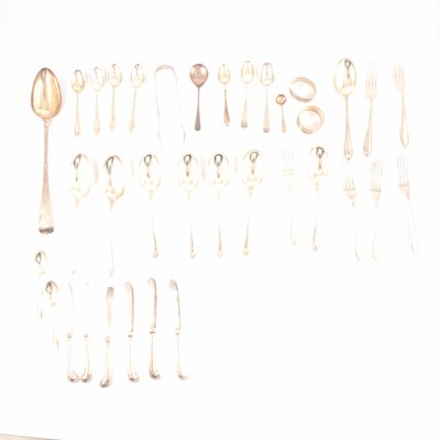 Lot 239 - Part canteen of silver flatware, Viner's Ltd, Sheffield 1934 - 1951, and other silver items.