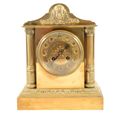 Lot 107 - French brass mantel clock