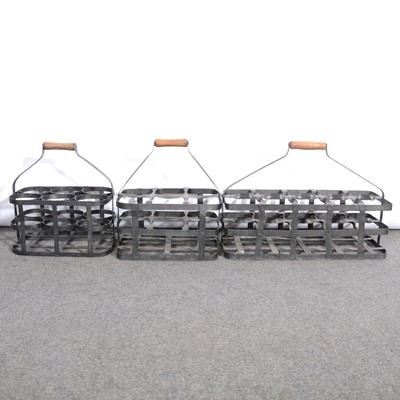 Lot 429 - Three metal bottle carriers