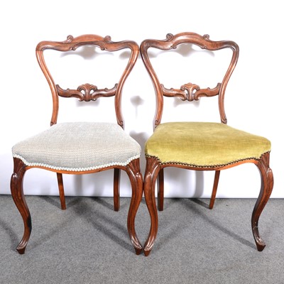 Lot 434 - Pair of Victorian rosewood dining chairs