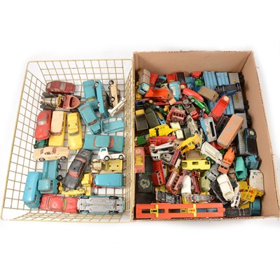 Lot 199 - Two trays of loose playworn die-cast models and vehicles