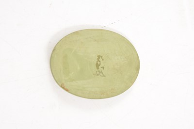 Lot 117 - Staffordshire green stoneware oval portrait medallion, John Wesley