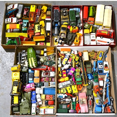 Lot 218 - Five trays of loose die-cast models and vehicles